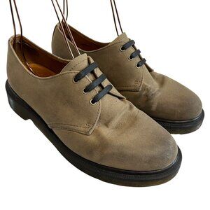 Dr Martens Lester oxfords beige khaki fabric slip on shoes mens 7 womens 8 docs